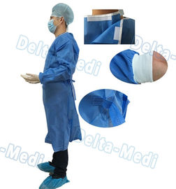 Abito chirurgico eliminabile blu, abito del chirurgo di SMS con gli asciugamani