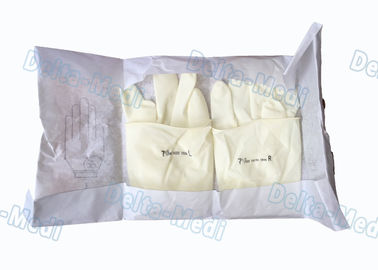 Colore bianco libero del lattice della polvere chirurgica eliminabile sterile dei guanti per l'ospedale