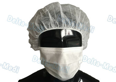 Cappucci chirurgici Bouffant eliminabili bianchi rotondi/alta permeabilità all'aria pianamente elastica