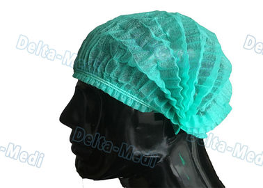 Singolo cappuccio eliminabile elastico verde della calca, il dottore Bouffant Disposable Hair Cover