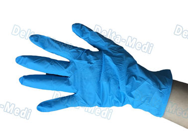 Guanti medici eliminabili inoffensivi, guanti blu dell'esame del vinile di colore con bella sensazione