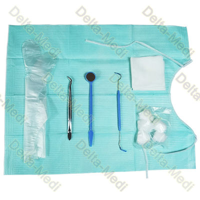 Speculum di bocca sterile di Prob del forcipe della busbana francese di Kit With Utility Drape Gloves dell'esame orale