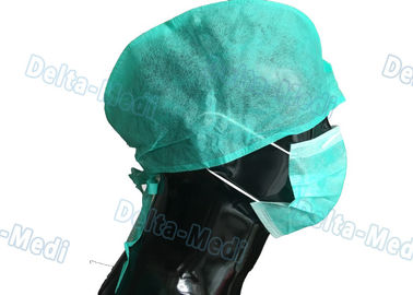 Legame non tessuto chirurgico eliminabile medico verde dei cappucci su tipo posteriore per l'ospedale