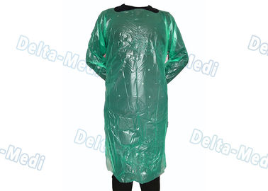 Abiti di plastica eliminabili verdi di CBE, anti abiti lunghi liquidi dell'ospedale della manica