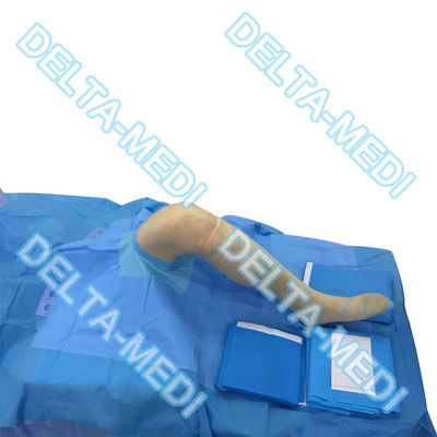 Pacchetti chirurgici eliminabili del PE dei pp blu intorno all'apertura con il pacchetto eliminabile di artroscopia del ginocchio di SMF