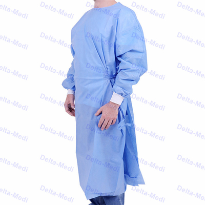 Il vestito impermeabile eliminabile dell'ospedale dell'abito chirurgico dell'anti ospite del virus tricotta il polsino