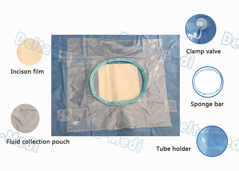 C chirurgica eliminabile - la sezione imballa, sacchetto di raccolta fluido integrato pacchetto ostetrico con il supporto del cavo